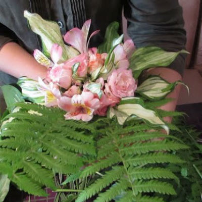 Bouquet af blomster med egne hænder