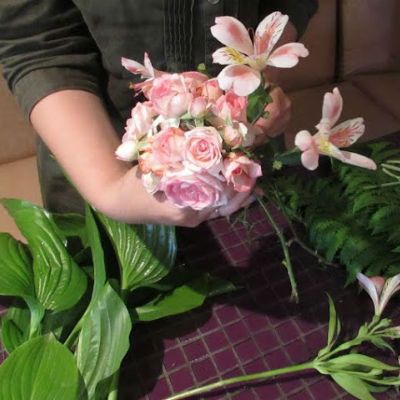 Bouquet af blomster med egne hænder