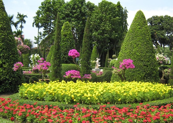 Smukke blomster til en blomsterbed