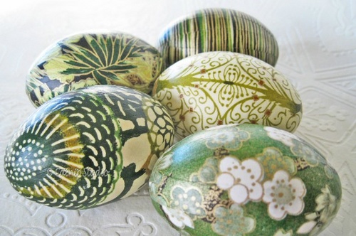 Påske decoupage af æg Påske decoupage af æg
