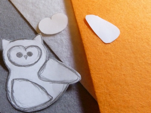Broche ugle af filt