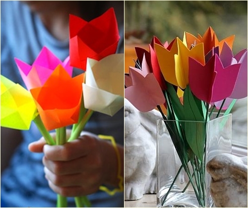 Sådan laver du en tulipan fra papir: en mesterklasse