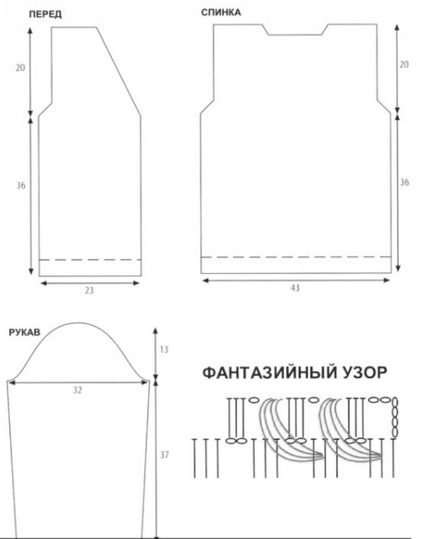 Sweatshirts, kjoler og jakker strikket af nåle: fotos og diagrammer