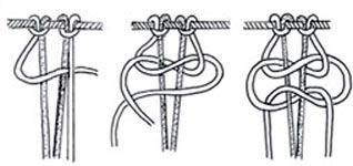 Macrame: enkelt flad knude Macrame: enkelt flad knude