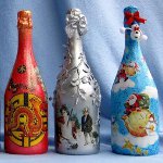 Nytårs Decoupage af flasker