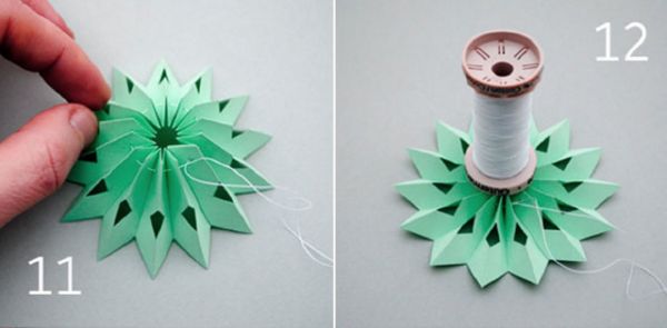 Smukke snefnug til nytår i 2017 med egne hænder papir - diagrammer og fotos i faser. Master klasser for børn på store snefnug i origami teknik