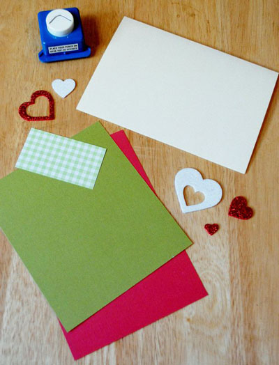 Julkort med scrapbooking stil til nytår 2015 med egne hænder