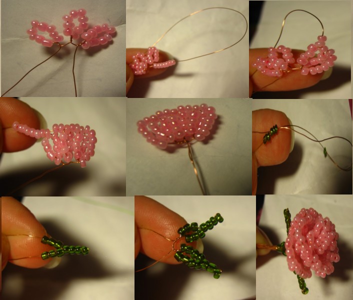 Vævning af roser fra perler