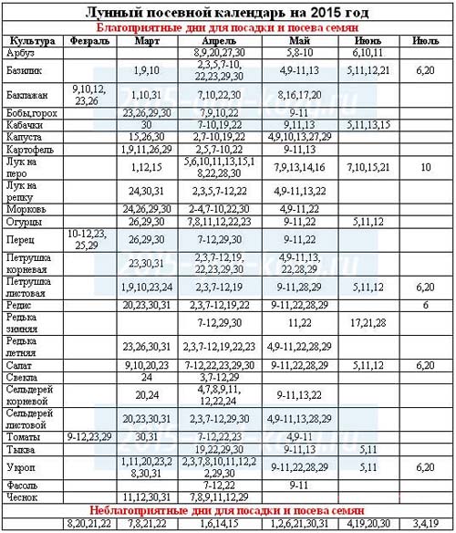 Såningskalender 2015: Vi planlægger at arbejde fra januar til december