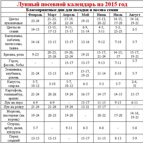 Såningskalender 2015: Vi planlægger at arbejde fra januar til december