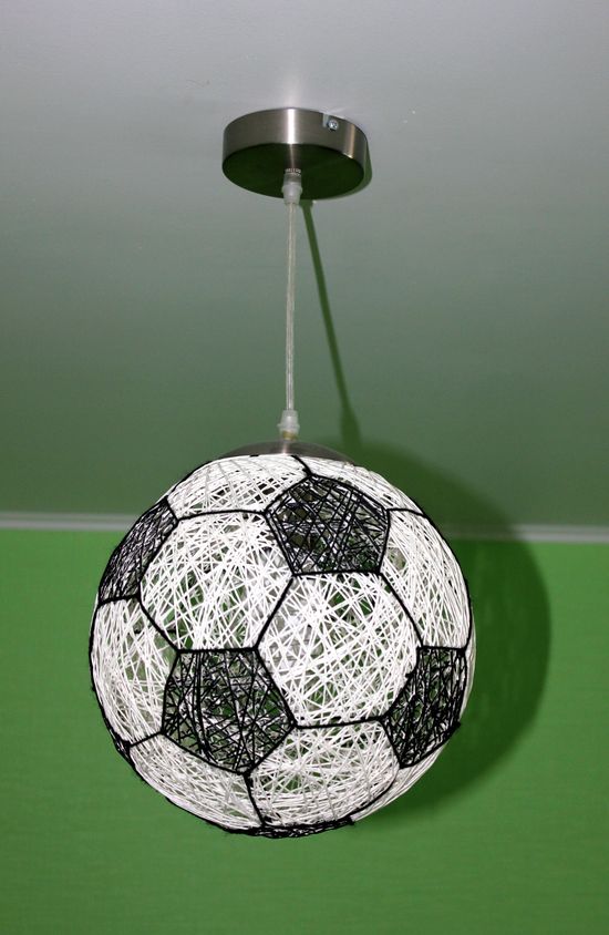 Lampe med egne hænder En fodbold: en mesterklasse med et billede. Fixture til en børnehave egne hænder