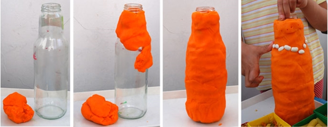 Vase fra plasticine og korn med egne hænder: foto-instruktion