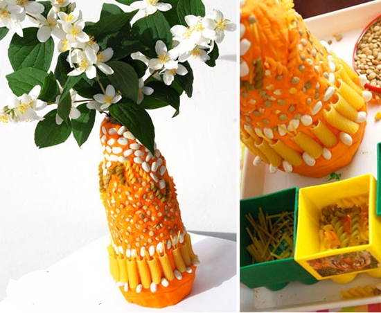 Vase fra plasticine og korn med egne hænder: foto-instruktion