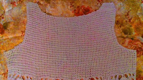 Openwork sommerbluse "Romance of Summer" med strikkepinde
