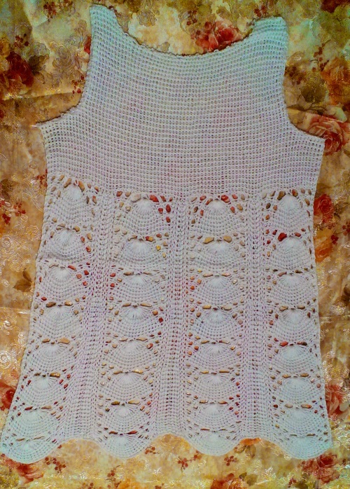 Openwork sommerbluse "Romance of Summer" med strikkepinde