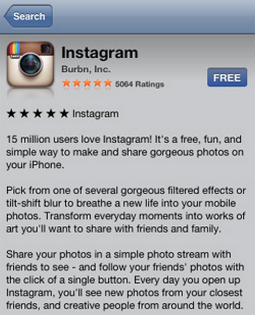 Instruktioner til registrering i Instagram