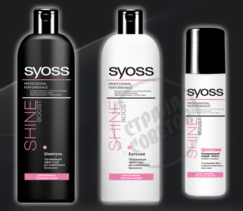 Syoss Shine Boost Shampoo, Balm, Spray