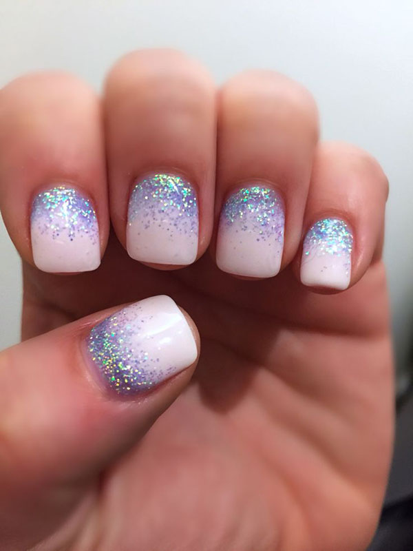 Glitter og Swarovski sten som en tendens til vinter manicure 2016-2017