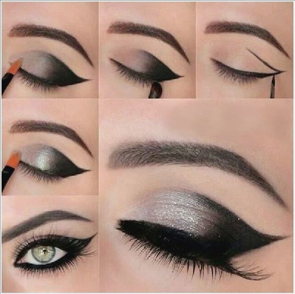 Smuk makeup til nytår 2017 Cock for blå, grønne og brune øjne - trin for trin foto og video lektioner