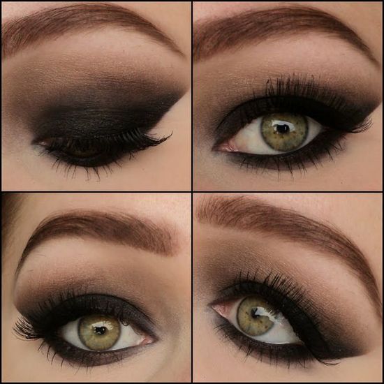 Moderigtigt sminke til grønne øjne 2015. Faktisk trend af dag og aften makeup for grønne øjne, foto