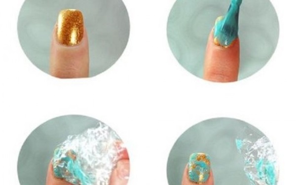 Marmor manicure med gel-lak