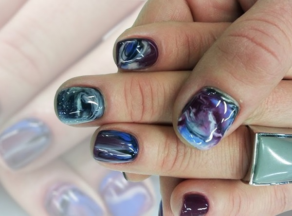 Marmor manicure med gel-lak