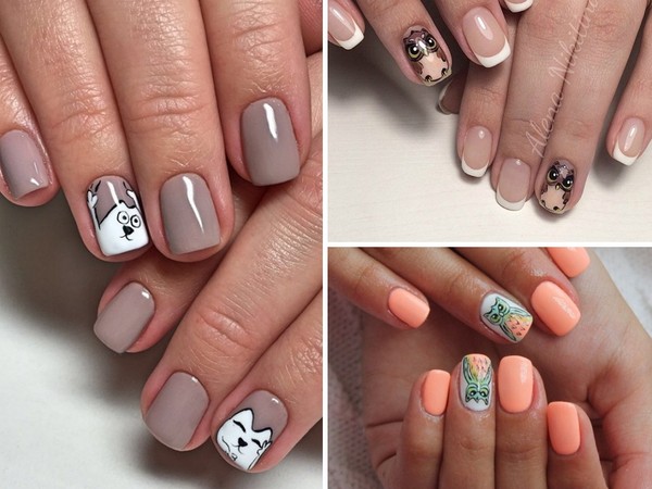 Nail art på en negle - efterår trend-2016