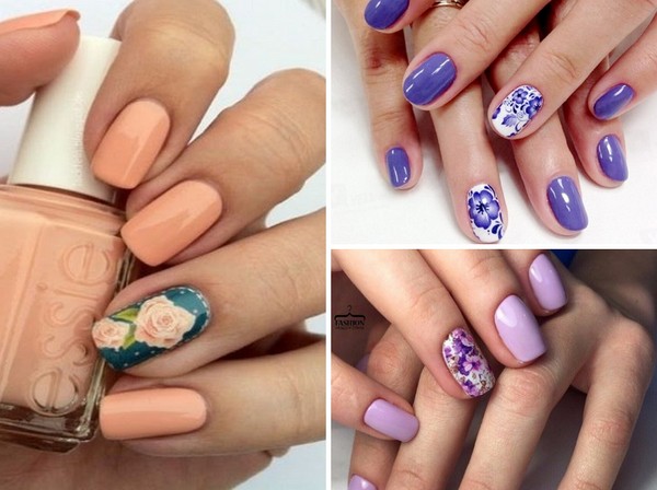 Nail art på en negle - efterår trend-2016