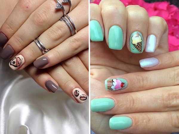 Nail art på en negle - efterår trend-2016