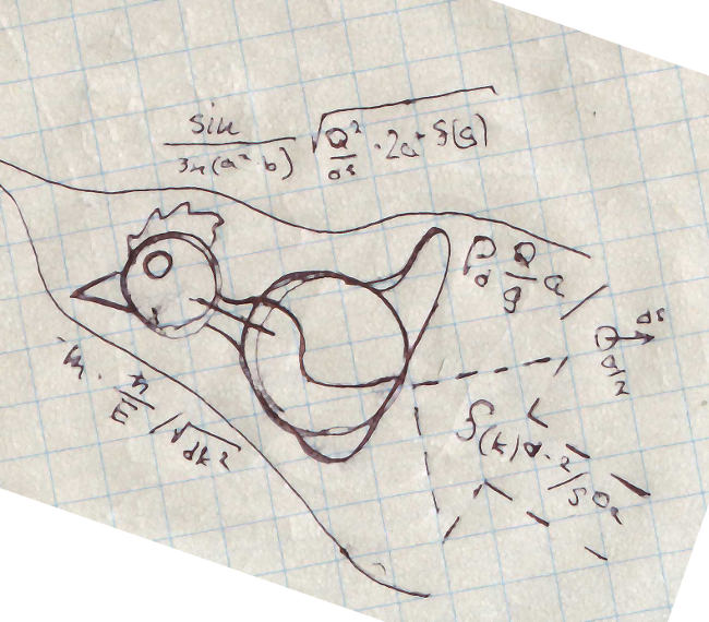 Hvad siger tegningerne på notebookens margener?