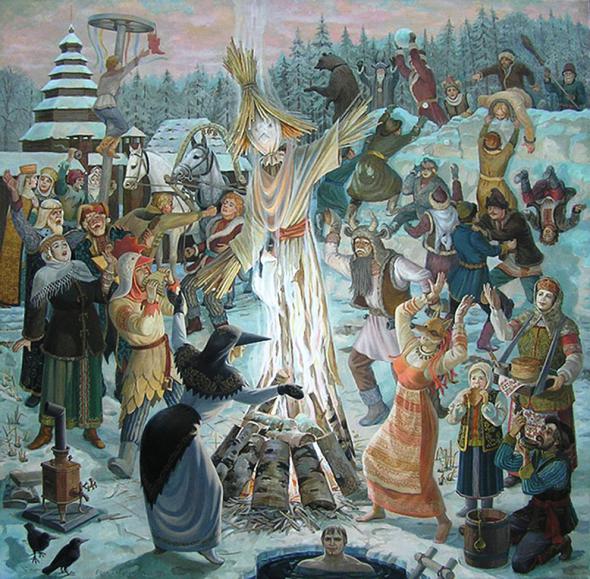 Hvordan man tegner Shrovetide? Tegn en forårsferie med børnene