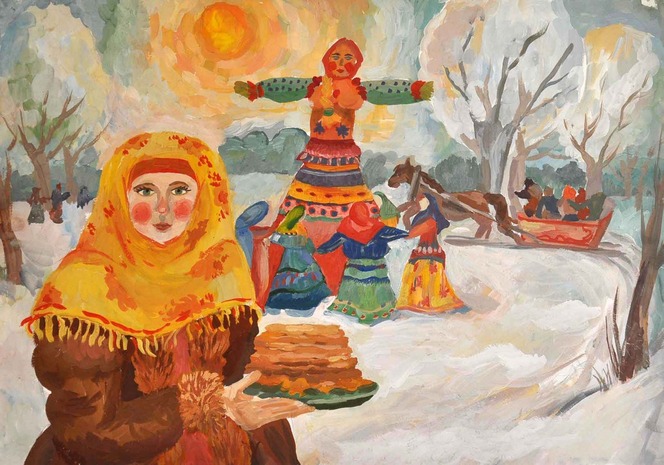 Hvordan man tegner Shrovetide? Tegn en forårsferie med børnene