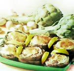 Artiskokker fyldt med champignon