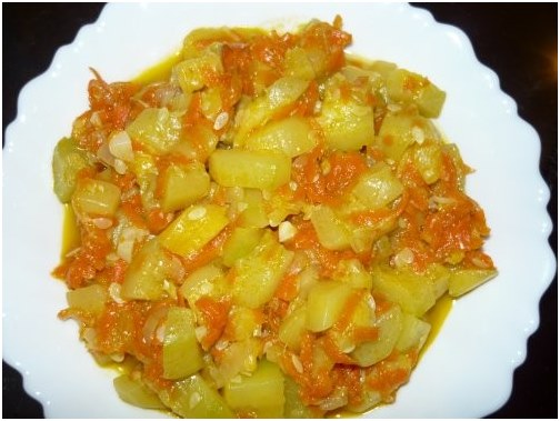 courgette på en plade