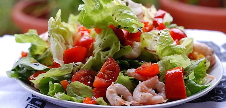 salat på en plade