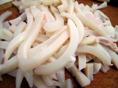 Rejer og blæksprutte salat