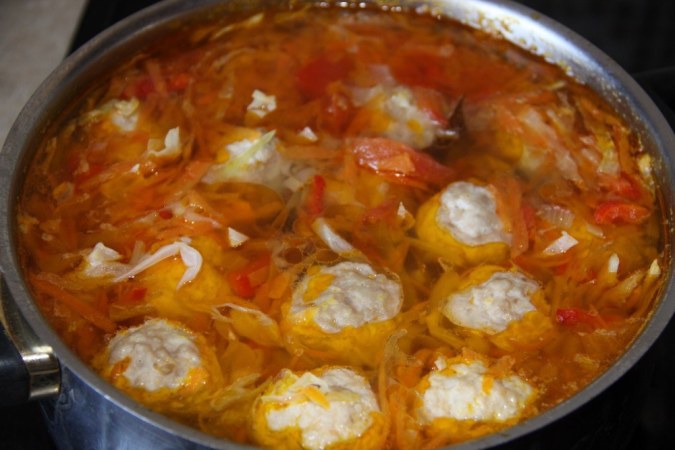 suppe i en pande