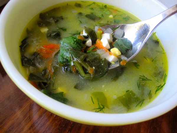 Grøn suppe fra sorrel